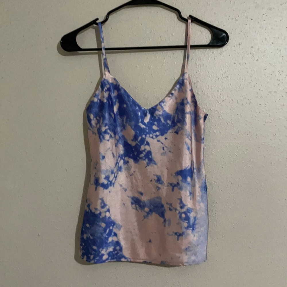 Tie dye silk tank top